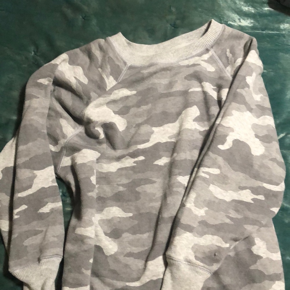 AERIE GREY CAMO CREWNECK TUNIC